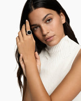 Albion® Ring in Sterling Silver with Black Onyx and Diamonds, 15mm